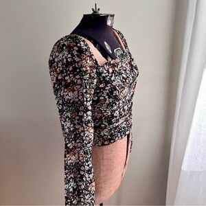 Lulus Smocked Floral Long Sleeve Top – Size M (NWT)